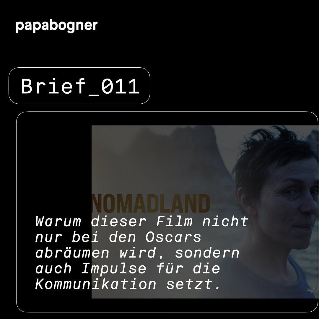 In unserem neuen Brief geht es um den Film #NOMADLAND, der unser Bedürfnis nach Realness massiv befriedigt - vor allem in zweiten Jahr Corona Krise, umzingelt von ganz viel artifizieller Happy-Place-Ästhetik. Warum das der Way to go für Popkultur ist - jetzt im #pabobrief.